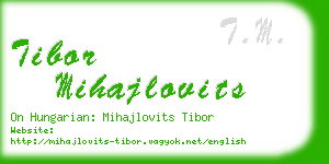 tibor mihajlovits business card